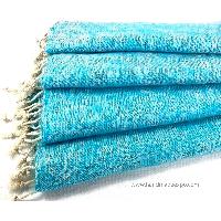 Yak Wool Blanket, Nepali Acrylic Hand Loom Blanket, [blue 5]