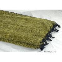 Yak Wool Blanket, Nepali Acrylic Hand Loom Blanket, [green 5]