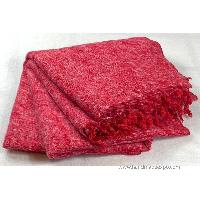Yak Wool Blanket, Nepali Acrylic Hand Loom Blanket, [red 2]