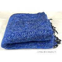 Yak Wool Blanket, Nepali Acrylic Hand Loom Blanket, [blue 4]