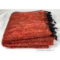Yak Wool Blanket, Nepali Acrylic Hand Loom Blanket, [orange 2]