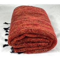 Yak Wool Blanket, Nepali Acrylic Hand Loom Blanket, [orange 2]
