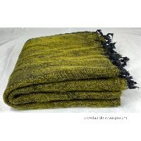 Yak Wool Blanket, Nepali Acrylic Hand Loom Blanket, [green 3]