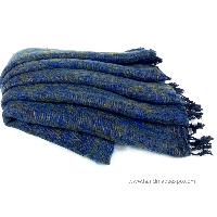 Yak Wool Blanket, Nepali Acrylic Hand Loom Blanket, [blue 3]