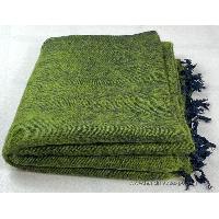Yak Wool Blanket, Nepali Acrylic Hand Loom Blanket, [green 2]