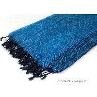 Yak Wool Blanket, Nepali Acrylic Hand Loom Blanket, [blue 2]