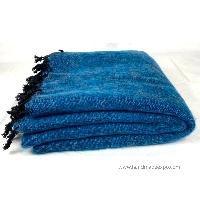 Yak Wool Blanket, Nepali Acrylic Hand Loom Blanket, [blue 2]