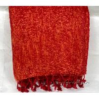 Yak Wool Blanket, Nepali Acrylic Hand Loom Blanket, [orange]