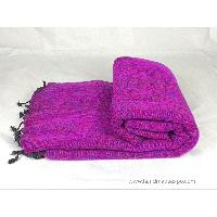 Yak Wool Blanket, Nepali Acrylic Hand Loom Blanket, [purple 4]