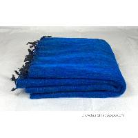 Yak Wool Blanket, Nepali Acrylic Hand Loom Blanket, [navy Blue]