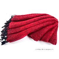 Yak Wool Blanket, Nepali Acrylic Hand Loom Blanket, [red]