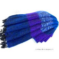 Yak Wool Blanket, Nepali Acrylic Hand Loom Blanket, [all Blues]