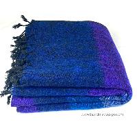 Yak Wool Blanket, Nepali Acrylic Hand Loom Blanket, [all Blues]