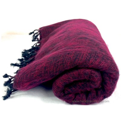 Yak Wool Blanket, Nepali Acrylic Hand Loom Blanket, [marron]