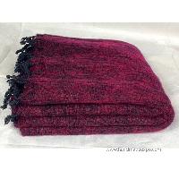 Yak Wool Blanket, Nepali Acrylic Hand Loom Blanket, [marron]