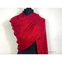 Pashmina Shawl, Nepali Handmade Shawl, In Four Ply Wool, Color Dye [dark Red Color]