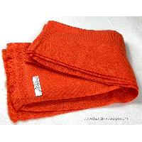 Pashmina Shawl, Nepali Handmade Shawl, In Four Ply Wool, Color Dye [orange Color]