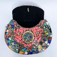 Nepali Handmade Big Ladies Bag With [stone Setting], [metal], [multi Color]