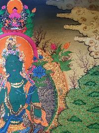 Thangka Painting Of Green Tara