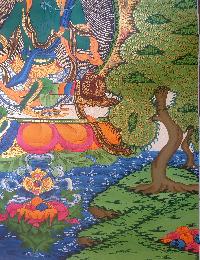 Thangka Painting Of Green Tara