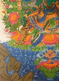 Thangka Painting Of Green Tara