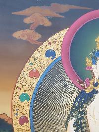 Buddhist Hand Painted Thangka Of White Tara