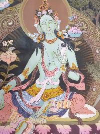 Thangka Painting Of Green Tara