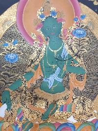 Thangka Painting Of Green Tara