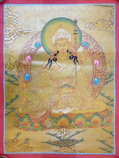 Thangka Painting Of Padmasambhava [real Gold], Guru Rempoche