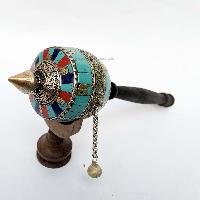 Brass Hand Held With Mantra Prayer Wheel, [blue Color]