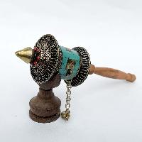 Brass Hand Held With Mantra Prayer Wheel, [blue Color]