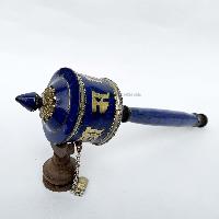 Brass Hand Held With Mantra Prayer Wheel, [blue Color]