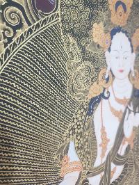 Thangka Painting Of White Tara, [real Gold]