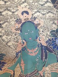 Thangka Painting Of Green Tara, [real Gold]