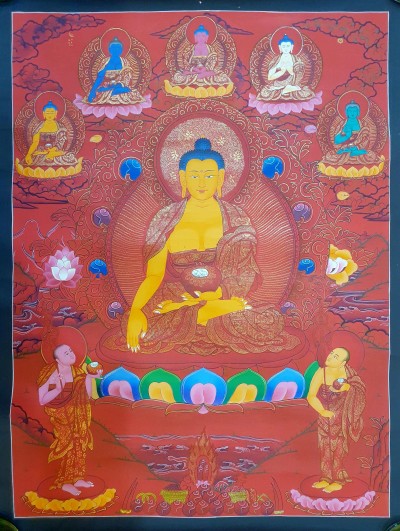 Thangka Painting Of Shakyamuni Buddha, [real Gold]