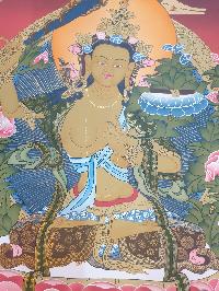 Thangka Painting Of Manjushri, [real Gold]