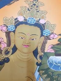 Thangka Painting Of Manjushri, [real Gold]