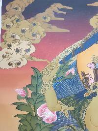 Thangka Painting Of Manjushri, [real Gold]