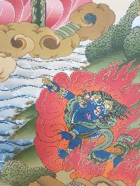 Thangka Painting Of Manjushri, [real Gold]