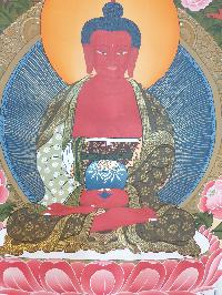 Thangka Painting Of Amitabha Buddha, [real Gold]