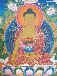 Thangka Painting Of Shakyamuni Buddha, [real Gold]