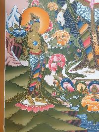 Thangka Painting Of Standing White Tara, [real Gold]