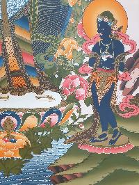 Thangka Painting Of Standing White Tara, [real Gold]