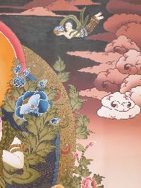 Thangka Painting Of Standing White Tara, [real Gold]