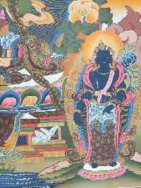 Thangka Painting Of Green Tara, [real Gold]