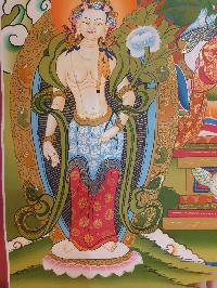 Thangka Painting Of Green Tara, [real Gold]