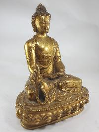 [old Stock] Buddhist Statue Of Medicine Buddha, [full Gold Plated], Without Offering Bowl