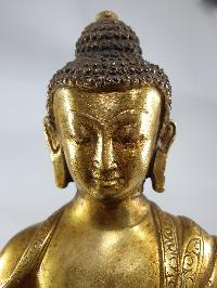 [old Stock] Buddhist Statue Of Medicine Buddha, [full Gold Plated], Without Offering Bowl