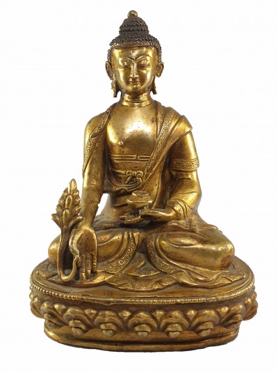 [old Stock] Buddhist Statue Of Medicine Buddha, [full Gold Plated]