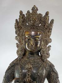 [old Stock] Buddhist Handmade Statue Of Vajrasattva, [chocolate Oxidation]